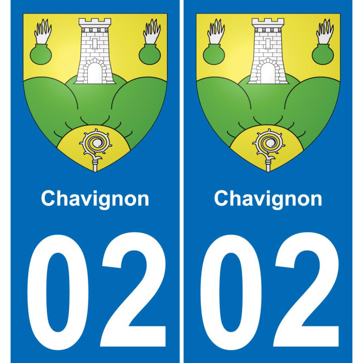 02 Chavignon placa etiqueta de registro de la ciudad