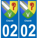 02 Chérêt placa etiqueta de registro de la ciudad