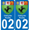 02 Chéry-lès-Pouilly placa etiqueta de registro de la ciudad