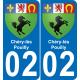 02 Chéry-lès-Pouilly sticker plate registration city