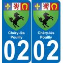 02 Chéry-lès-Pouilly sticker plate registration city