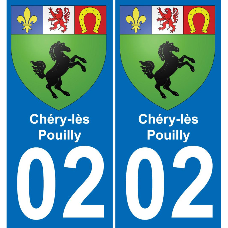 02 Chéry-lès-Pouilly placa etiqueta de registro de la ciudad