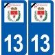 13 Gréasque logo ville autocollant plaque sticker