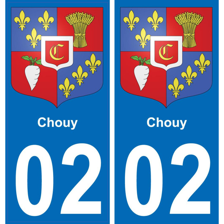 02 Chouy placa etiqueta de registro de la ciudad