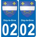 02 Dizy-le-Gros sticker plate registration city