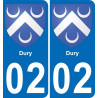 02 Dury-aufkleber plakette ez stadt
