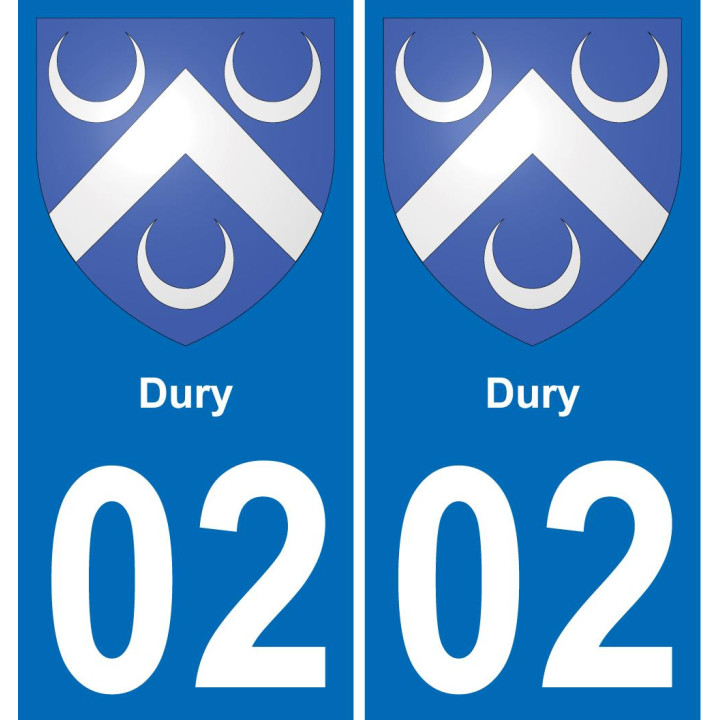 02 Dury placa etiqueta de registro de la ciudad