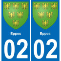 02 Eppes placa etiqueta de registro de la ciudad