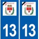 13 Gréasque logo ville autocollant plaque sticker