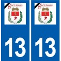 13 Gréasque logo ville autocollant plaque sticker