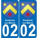 02 Essômes-sur-Marne sticker plate registration city