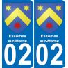 02 Essômes-sur-Marne autocollant sticker plaque immatriculation auto ville