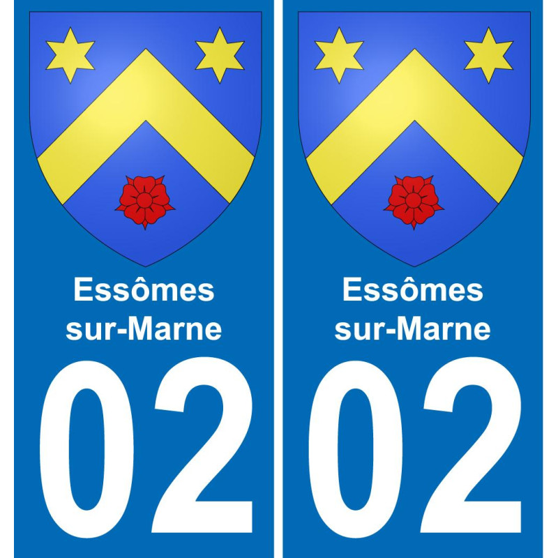 02 Essômes-sur-Marne autocollant sticker plaque immatriculation auto ville