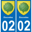 02 Étouvelles placa etiqueta de registro de la ciudad