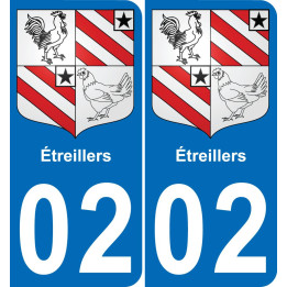 02 Étreillers autocollant sticker plaque immatriculation auto ville