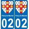 02 Flavy-le-Martel placa etiqueta de registro de la ciudad