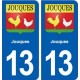 13 Jouques blason ville autocollant plaque sticker