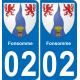 02 Fonsomme autocollant sticker plaque immatriculation auto ville