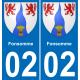 02 Fonsomme autocollant sticker plaque immatriculation auto ville
