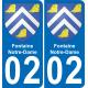 02 Fontaine-Notre-Dame autocollant sticker plaque immatriculation auto ville