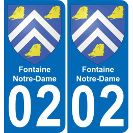 02 Fontaine-Notre-Dame autocollant sticker plaque immatriculation auto ville