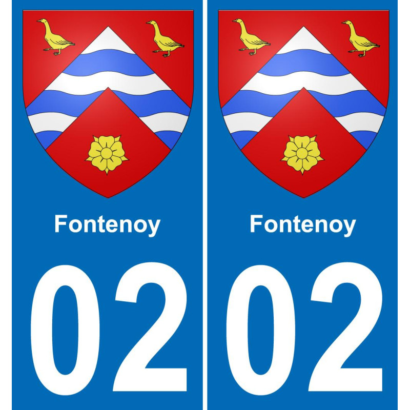 02 Fontenoy placa etiqueta de registro de la ciudad