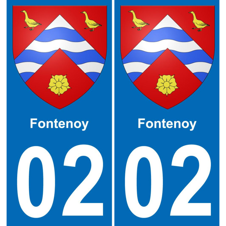 02 Fontenoy placa etiqueta de registro de la ciudad