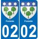 02 Foreste placa etiqueta de registro de la ciudad