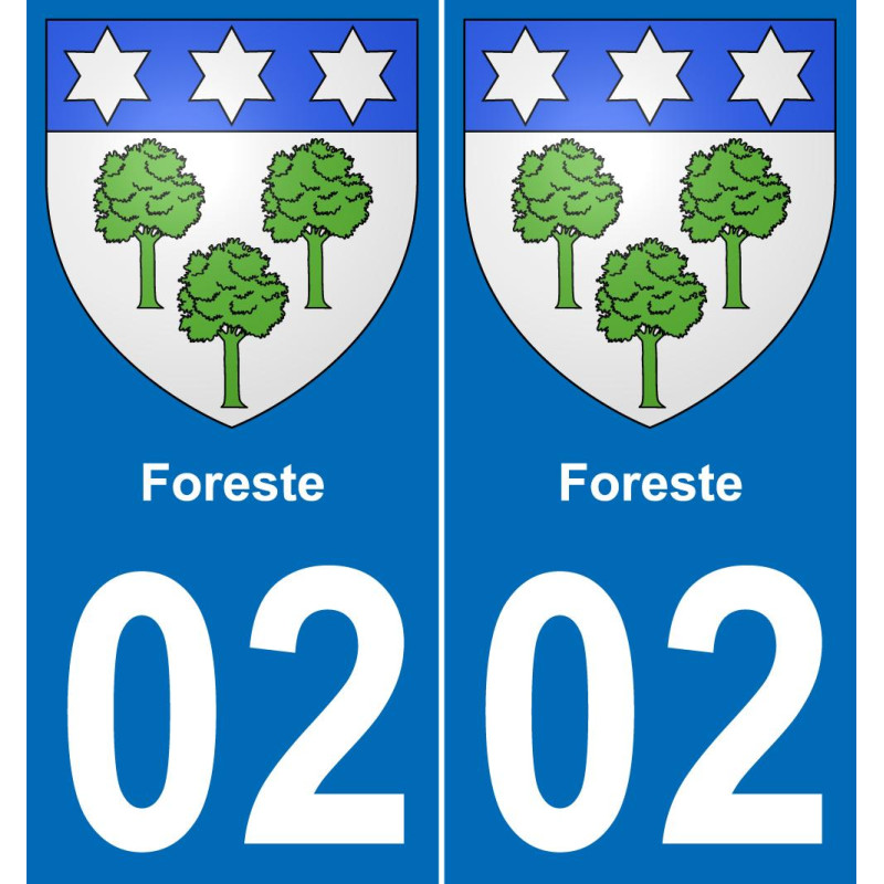 02 Foreste placa etiqueta de registro de la ciudad