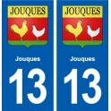 13 Jouques blason ville autocollant plaque sticker