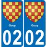 02 Gouy autocollant sticker plaque immatriculation auto ville