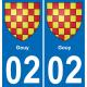 02 Gouy autocollant sticker plaque immatriculation auto ville