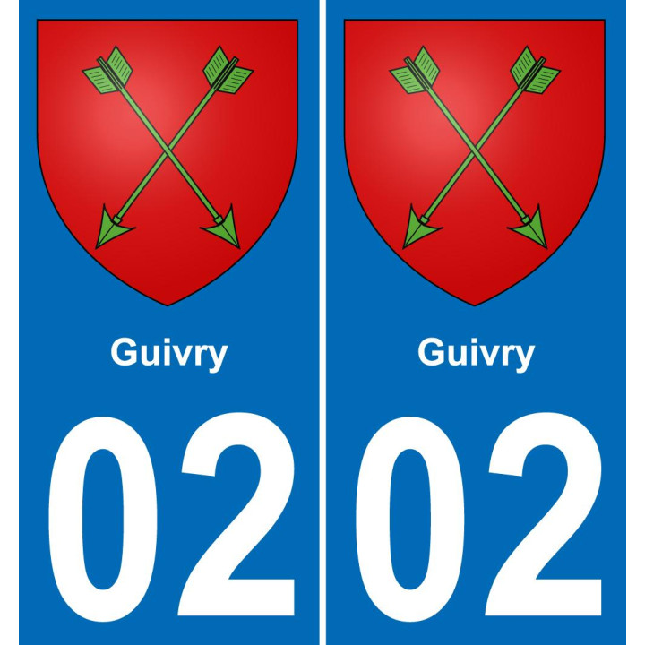 02 Guivry placa etiqueta de registro de la ciudad