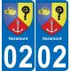 02 Haramont autocollant sticker plaque immatriculation auto ville