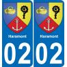 02 Haramont placa etiqueta de registro de la ciudad