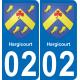 02 Hargicourt autocollant sticker plaque immatriculation auto ville