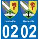 02 Hauteville autocollant sticker plaque immatriculation auto ville