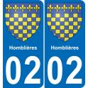 02 Homblières-aufkleber plakette ez stadt