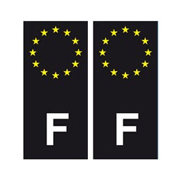 F Europe noir autocollant plaque