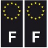 F Europe noir autocollant plaque
