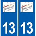 13 Jouques logo ville autocollant plaque sticker
