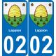 02 Lappion autocollant sticker plaque immatriculation auto ville