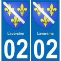 02 Laversine autocollant sticker plaque immatriculation auto ville