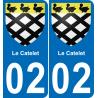 02 Le Catelet autocollant sticker plaque immatriculation auto ville