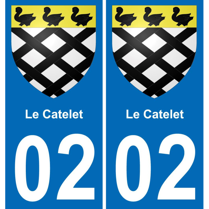 02 Le Catelet placa etiqueta de registro de la ciudad