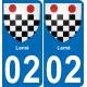 02 Lemé autocollant sticker plaque immatriculation auto ville
