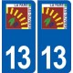13  La Fare-les-Oliviers logo ville autocollant plaque sticker
