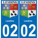 02 Lesdins sticker plate registration city
