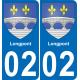 02 Longpont placa etiqueta de registro de la ciudad
