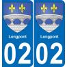 02 Longpont placa etiqueta de registro de la ciudad